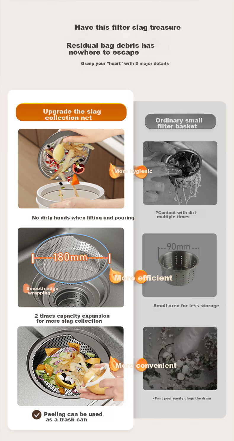 ARROW Kitchen Sink Gun Gray Nano Wide-Edge Large Single Bowl, Integrated Undermount Sink for Kitchen, Dishwashing And Vegetable Washing Table 9