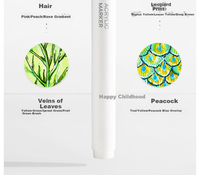 Meiletongnian Children's Direct Liquid Acrylic Markers, 80 Colors, Watercolor Pens, Non-Transparent, Stackable, Soft Tip, Drawing Pens for Primary School Students And Kindergarten, Birthday And New Year Gift Box Set 28