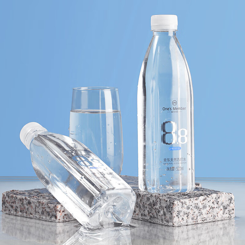 1号会员店（One's Member） 克东天然苏打水520ml*24瓶 弱碱高端小分子无气无糖解酒泡茶热卖