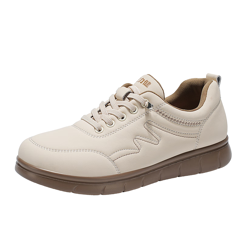 Zulijian Elderly Shoes [Mother's Day Gift] Women's Casual Flat Sneakers Mom Shoes 6228K Off-White Size 41