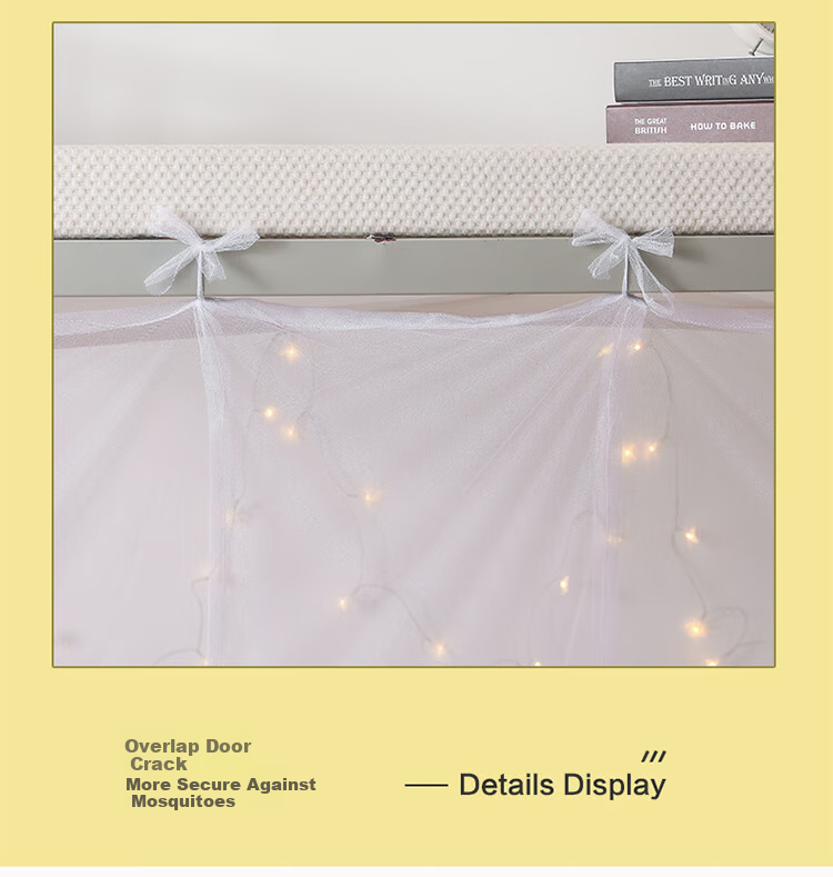 Grace Student Dormitory Bed Curtain Mosquito Net Single Door 1.2m White [Dense Mesh for Lower Bunk] 9