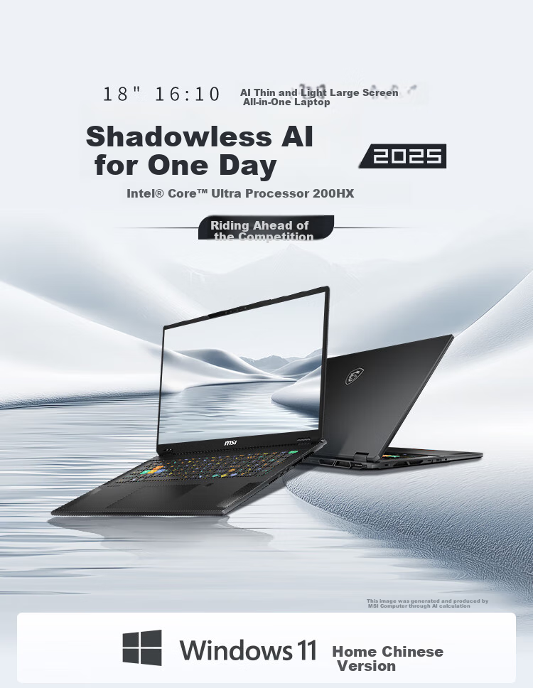 MSI Jueying 18 AI 2025 18-Inch Thin And Light Gaming Laptop (Ultra9-275HX RTX5070Ti 32GB 2TB 2.5K/240Hz) Subsidies 1