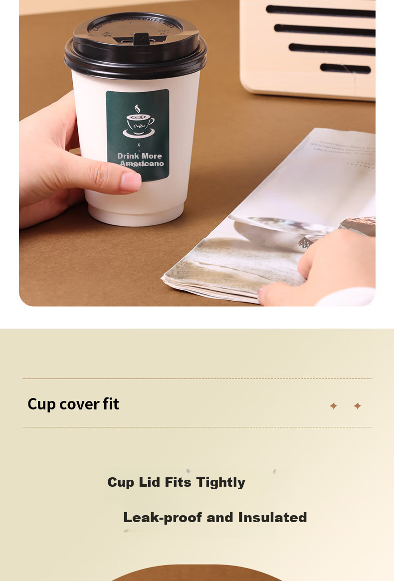 Baijie Disposable Cups, Paper Cups, Coffee Cups, Soy Milk Cups, Milk Tea Cups, Hot Drink Cups, 400ml, 25 Pieces 4