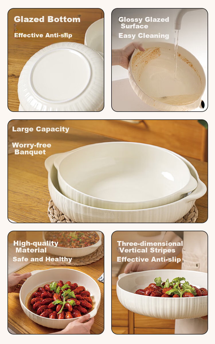 JD Original Large Bowl, Soup Noodle Bowl, Ceramic Salad Bowl for Home Use, Extra-Large Conical Bowl with Super Capacity, 12 Inches*1, White 2