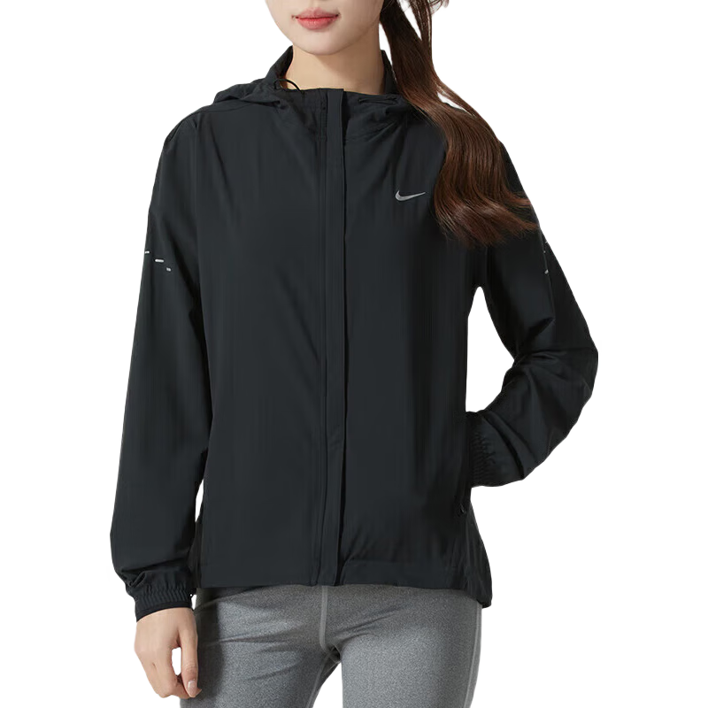 NIKE Women's Jacket, Lightweight, Sports Casual HQ0651-010, Black, M
