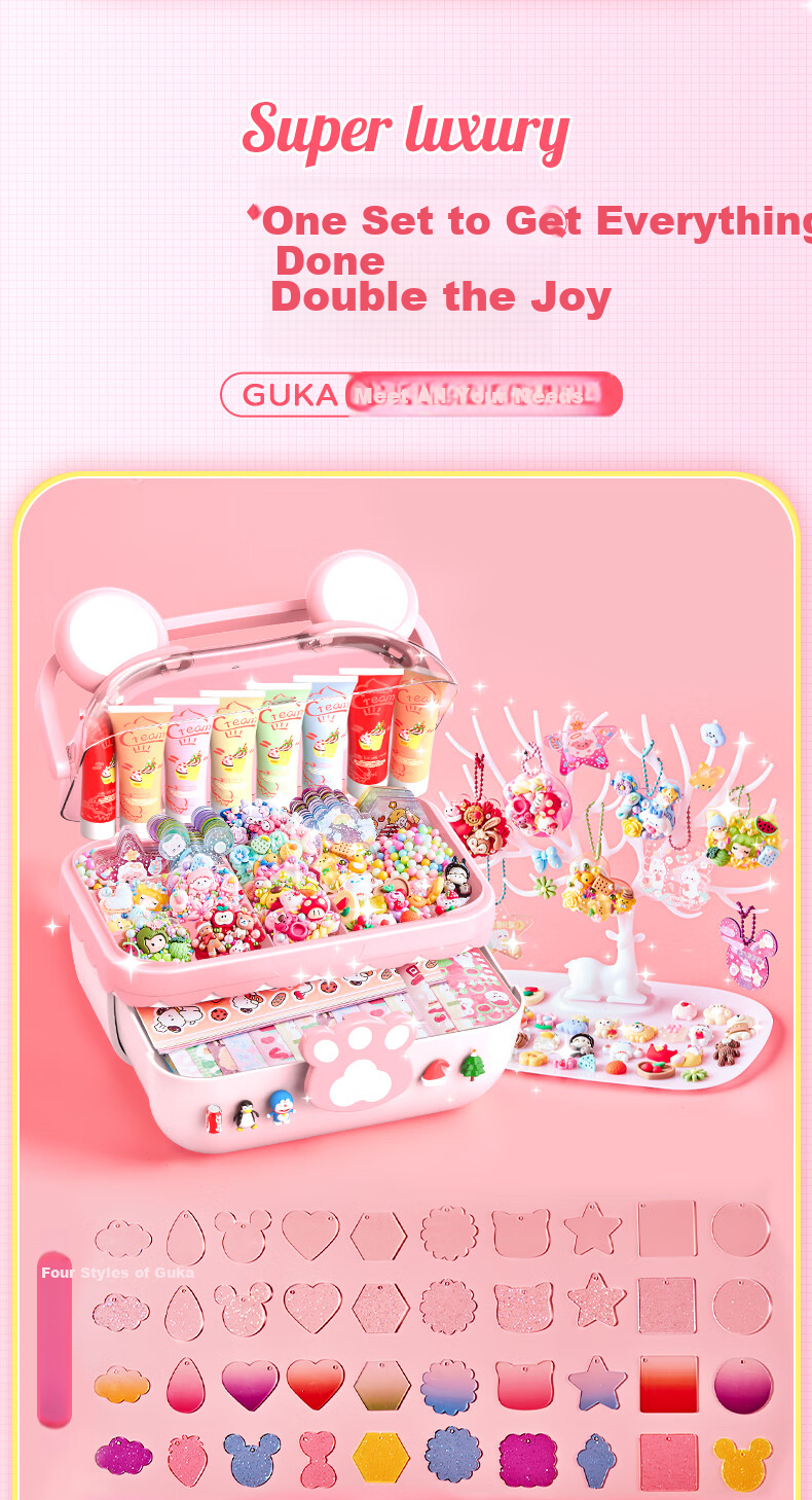 BEIBITONGHUA Sand Art Brick Guka Cream Glue Complete Tool Set, Toy for Girls, Birthday Gift, DIY Handmade Sticker Painting 5