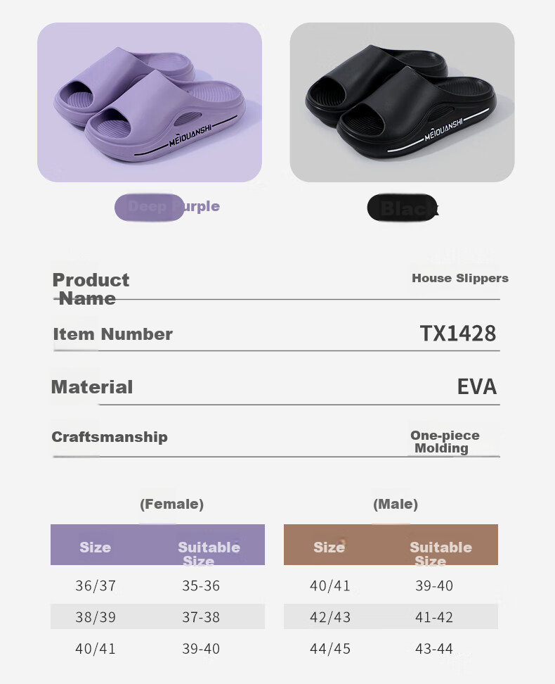 Grace EVA Thick-Soled Fashionable Breathable Slippers for Women, Soft-Bottomed Outdoor Bathroom Comfortable Sandals for Men, Deep Purple, Size 36-37 11