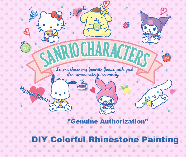 KUROMI Diamond Stickers for Boys And Girls, Sanrio Kuromi DIY Craft Sticker Set, Pretend Play Gift for Ages 7-14 Birthday Present 2