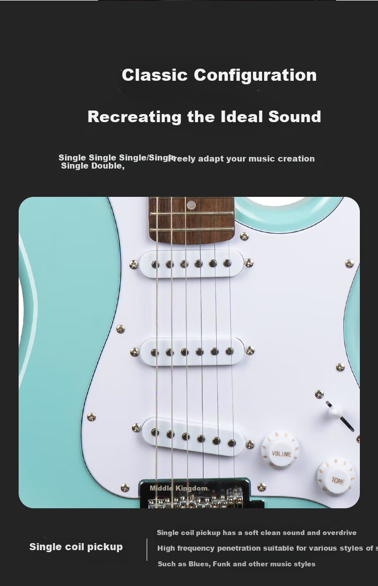 MOSEN MS-SS60BK Electric Guitar, ST Model with Tremolo Bar, Single-Coil Beginner Entry-Level Electric Guitar, Elegant Black 10