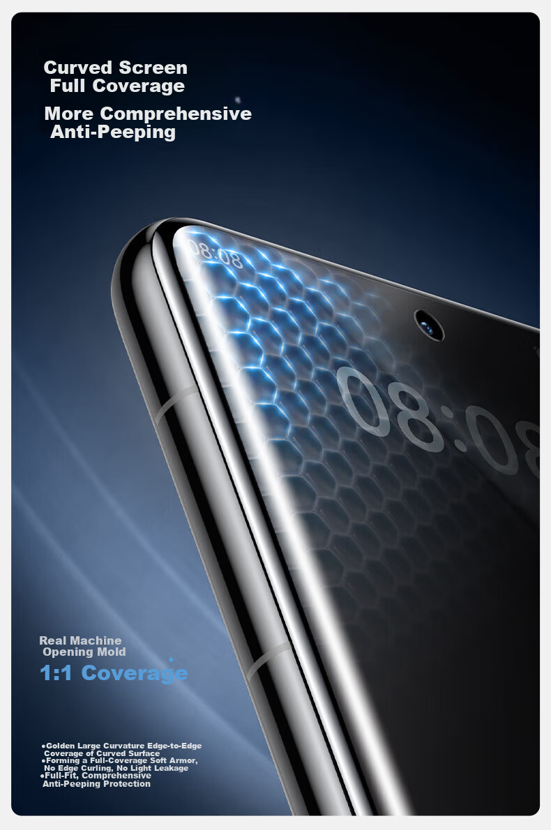 Shanmo Privacy Screen Protector for Huawei Pura70Pro And Pura70Ultra, Easy Installation Microcrystalline Anti-Fingerprint Anti-Drop Touch-Sensitive Scratch-Resistant Protective Film for Privacy Protectio 9