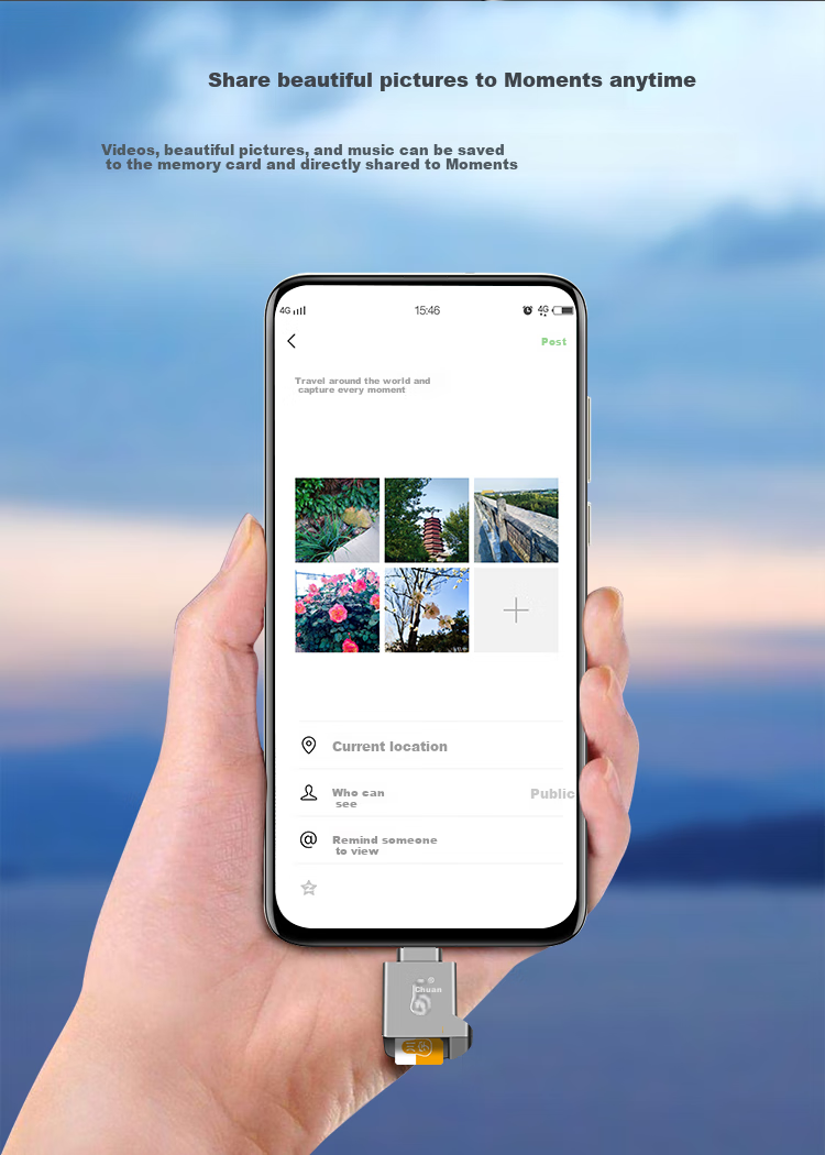 Chuanyu USB-C High-Speed TF Card Reader Type-C, DSLR Camera Storage Card, Dash Cam, Drone Computer, Apple 15 Phone Memory Card Mini Reader 7