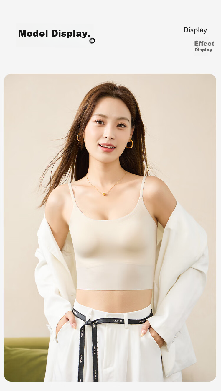 Dushiliren Black Camisole Tank Top for Women with Built-In Bra Pads, Seamless Backless Vest Bralette, Versatile And Stylish for Layering Or Outerwear 17