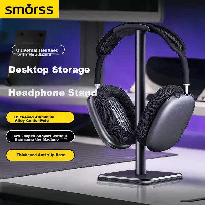 Подставка для наушников Smorss, держатель для игровой гарнитуры, креативная подставка для наушников, аксессуар для компьютерного стола для Apple, Sony, Bose, Edifier, Razer, стойка для хранения