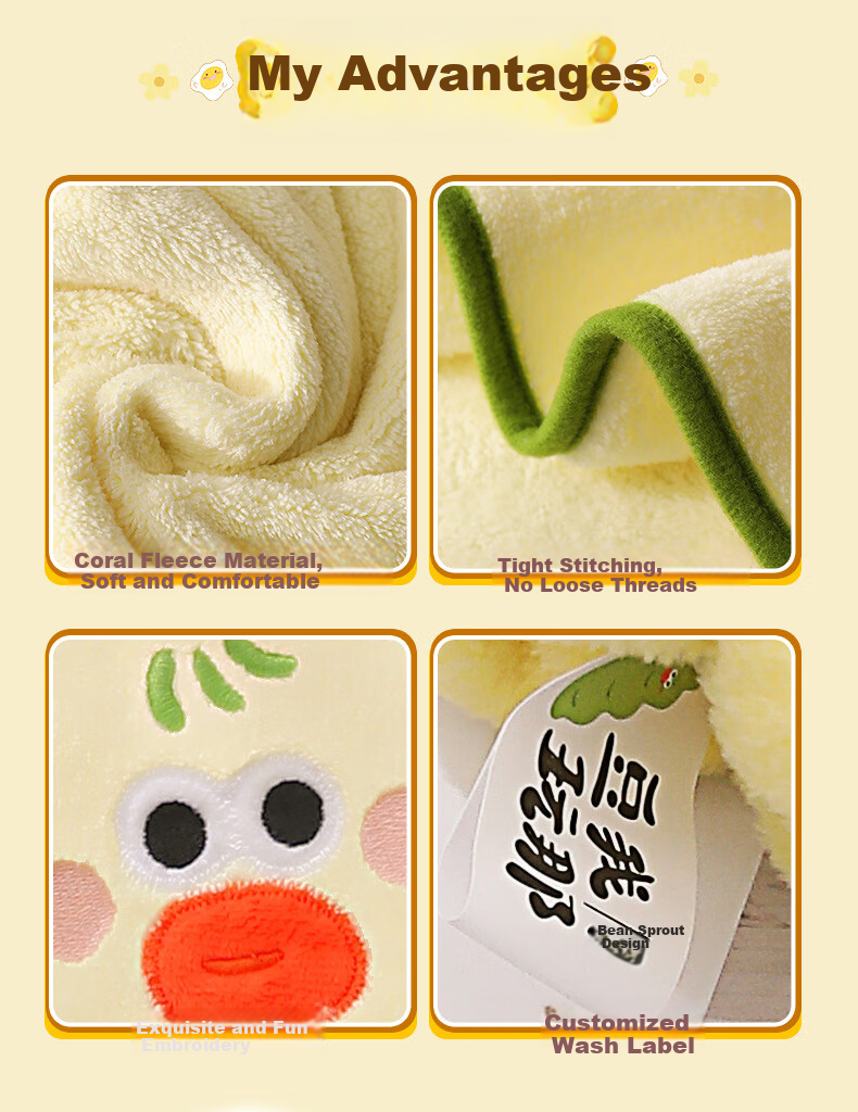 Fanyejia Cute And Ugly Hair Drying Cap for Students, Women's Super Absorbent Quick-Drying Hair Wrap Towel, Cute Coral Fleece Shower Cap for Adults 10