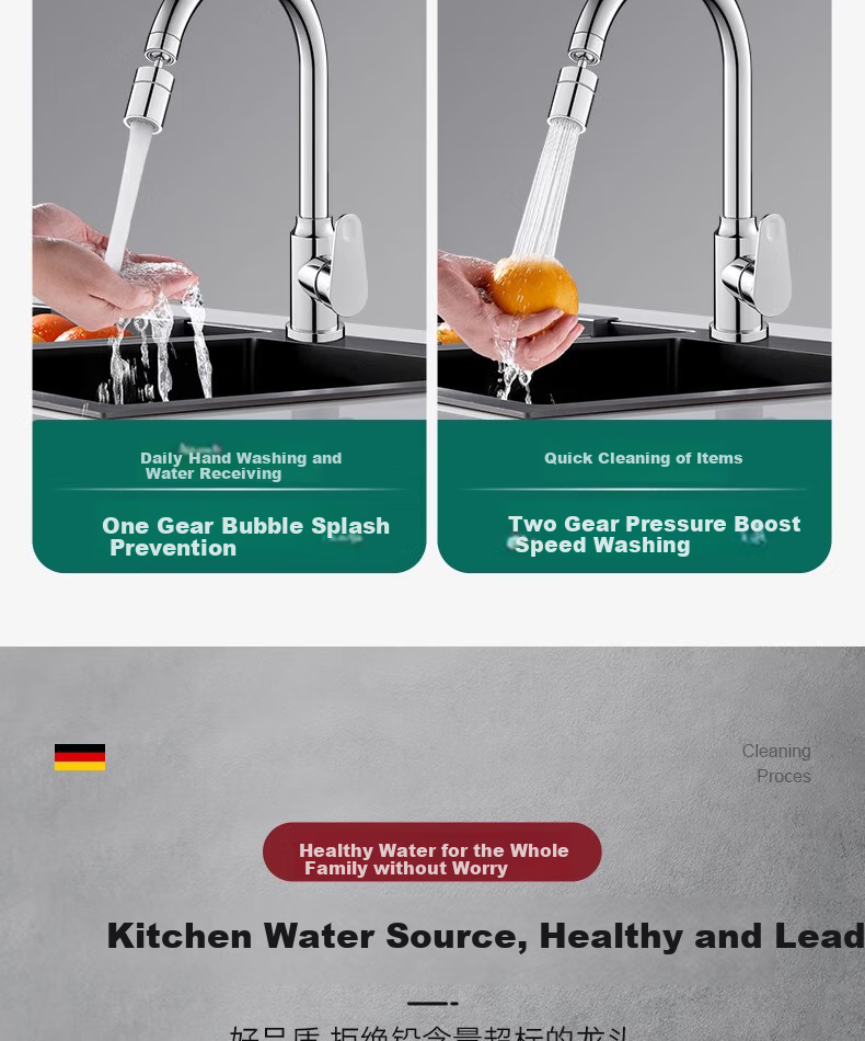 WUZORY [Germany] Kitchen Faucet Sink 360° Rotating Hot And Cold Dual Control Anti-Splash Faucet CFLT-GY2D 12