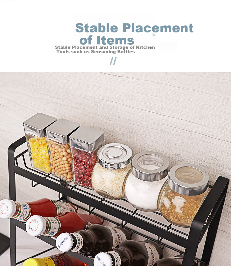 Youjialiangpin Extendable Multi-Layer Kitchen Storage Rack, Black, Length 32-58cm 5