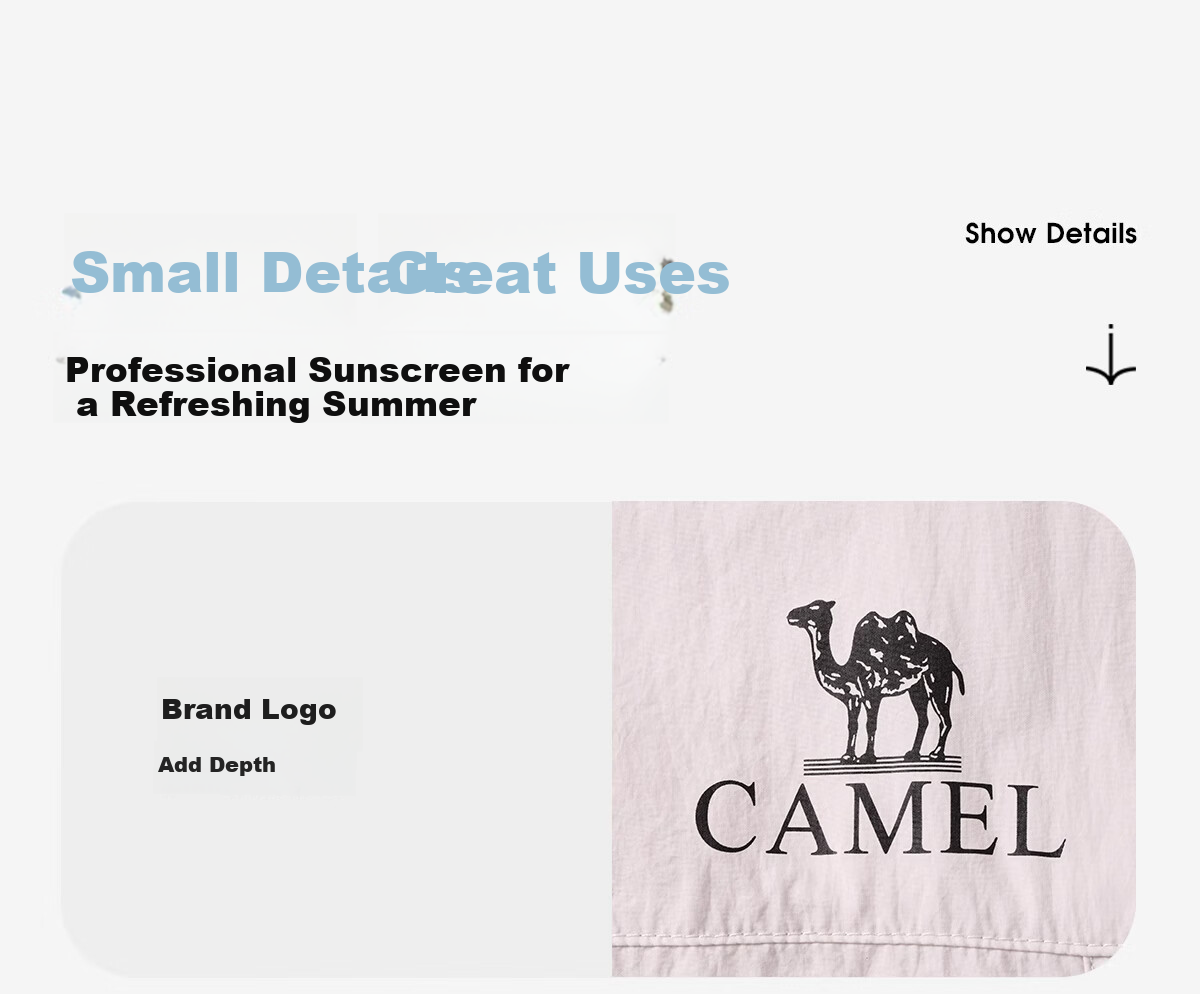 CAMEL Outdoor UV Protection Jacket for Men And Women, Lightweight Breathable Sun Protection Coat A35BAFO082 2XL 31