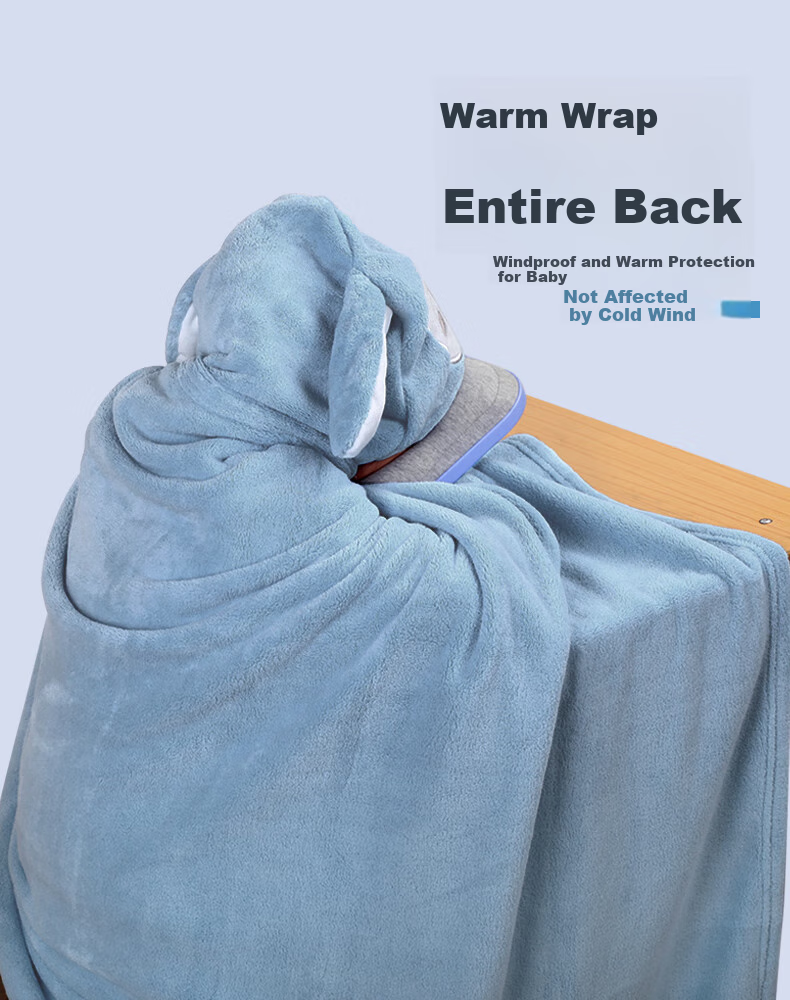 Mixiaoshu Class A Children's Nap Blanket, Elementary School Student Fleece Blanket, Autumn And Winter Thickened Warm Hooded Shawl, Nap Cover, Classroom Nap Aid 4