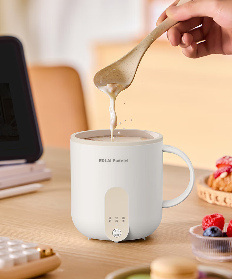 Fudelai Health Pot with Filter, Hot Milk Cup, Mini Automatic Constant Temperature for One Person, Office Electric Stew And Boiling Water Tea All-In Machine, Breakfast Heating Warm Cup 10