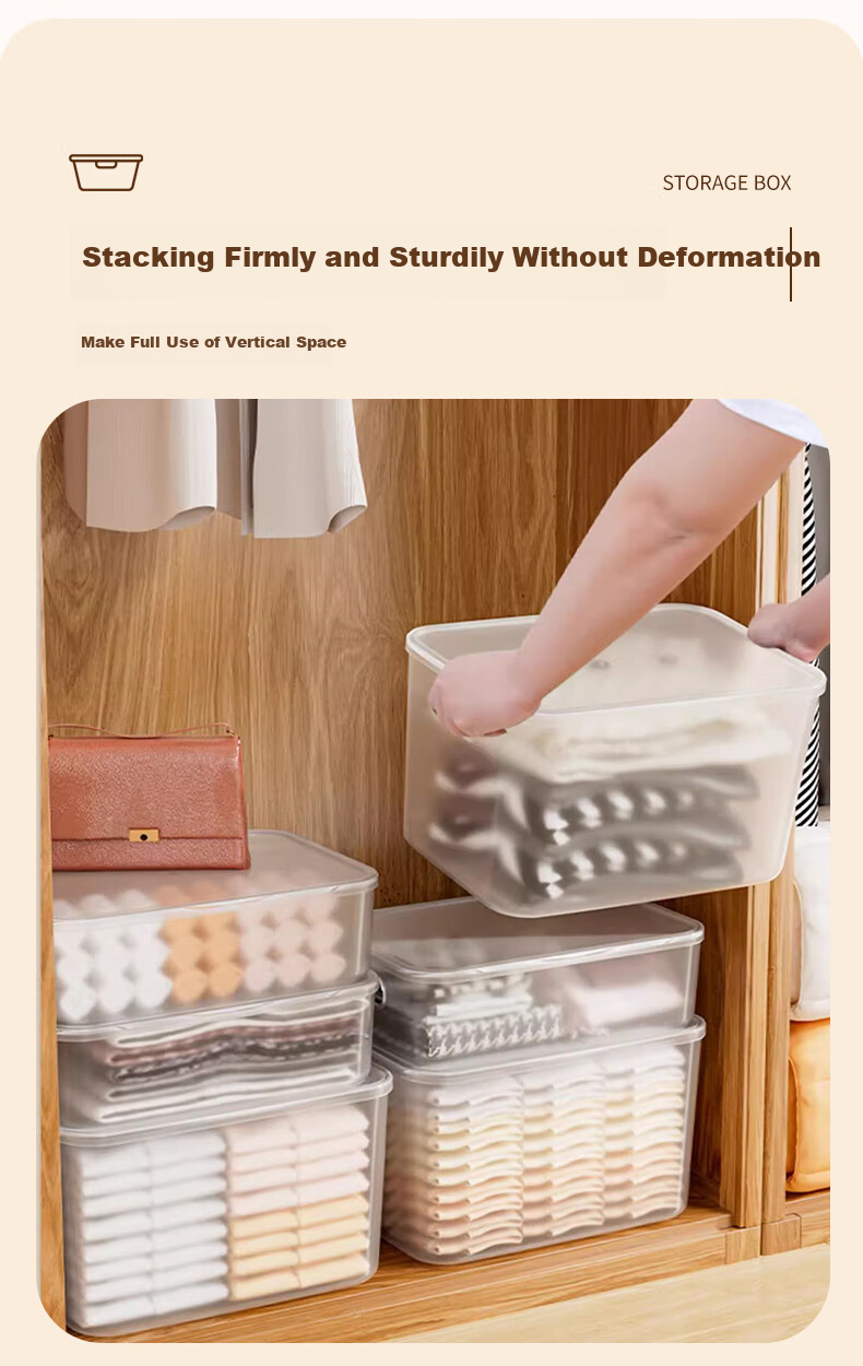 Siwangongli Transparent Storage Box, Household Toy And Snack Storage Container, Wardrobe Organizer Box, Plastic Storage Basket, Storage Bi 6