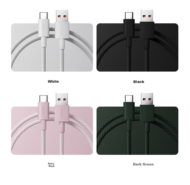 MI 6A A-C 1M Braided Data Cable Dark Green 6