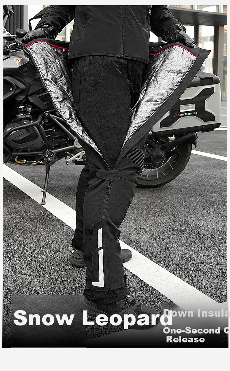 MOTOWOLF Motorcycle Quick-Release Riding Pants, Motorbike Anti-Fall Winter Warm Windproof Quick-Release Pants, Windproof Cold-Resistant Quick-Detach Pants 2