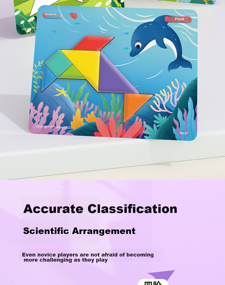 Pinwheel Magnetic Educational Geometric Puzzle Toy for Children Aged 3 to 6, Birthday Gift, Deluxe Tangram Set 9