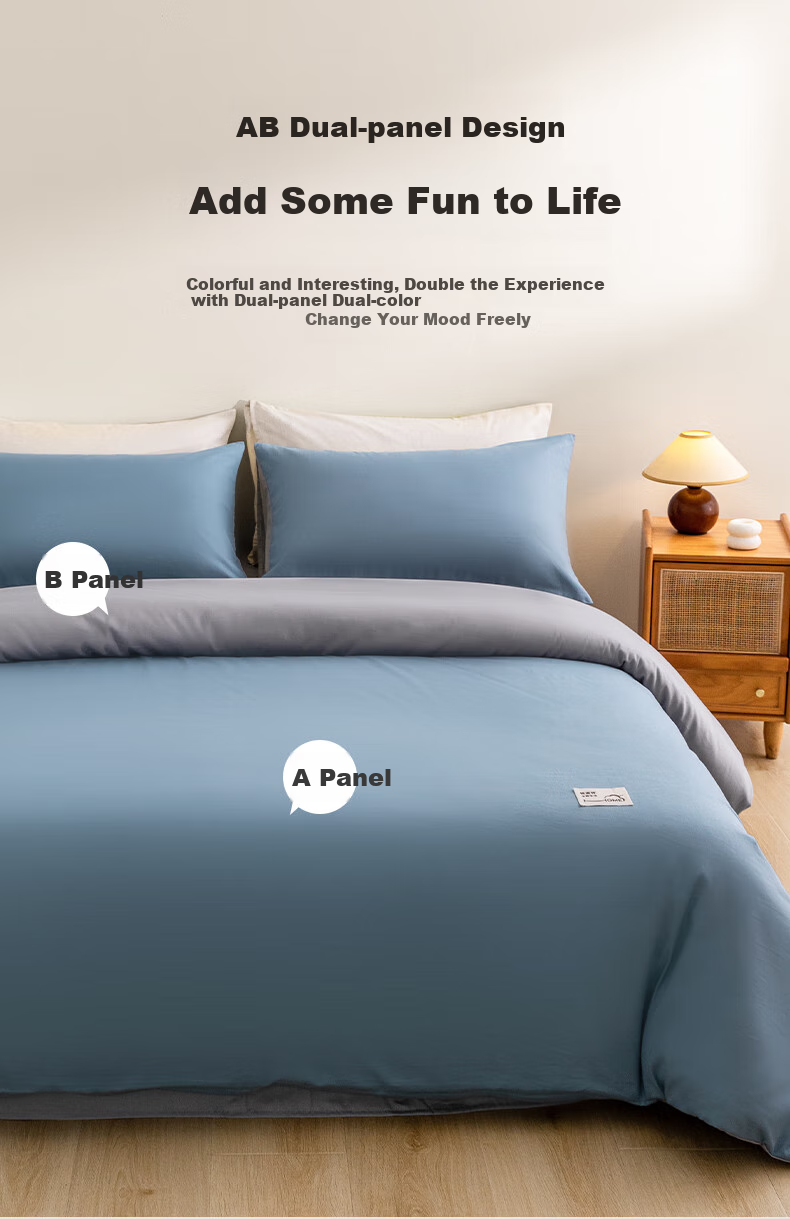 Hengyuanxiang Pure Cotton Four-Piece Set, Class A Antibacterial, 100% Pure Cotton Bedding Set Including Bed Sheet, Duvet Cover, And Pillowcases, for 1.8m Bed, Sky Blue (Duvet Cover 200*230cm) 4
