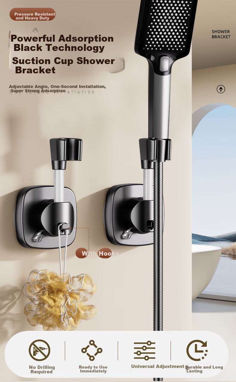 OPLSED [Germany] Shower Head Holder, No Drilling Required, Strong Suction Cup Base, Adjustable And Rotatable 2