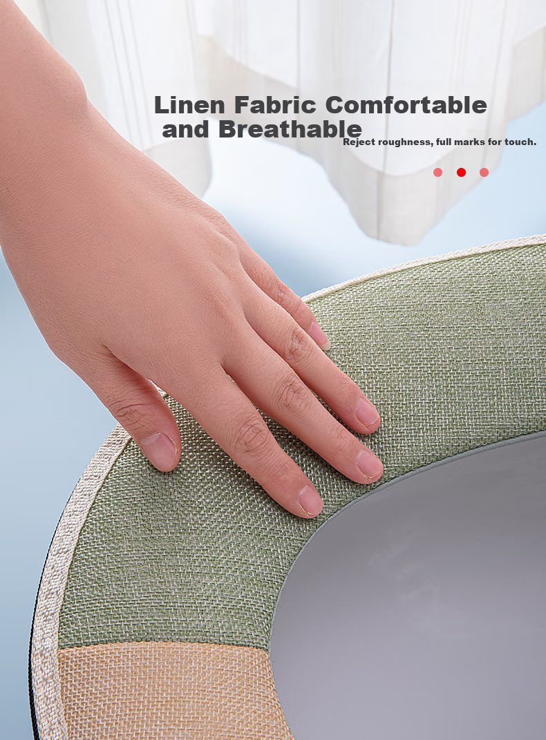Baizi Toilet Seat Cover, Thickened, Warm, Lint-Free, Antibacterial, for Home Use 3