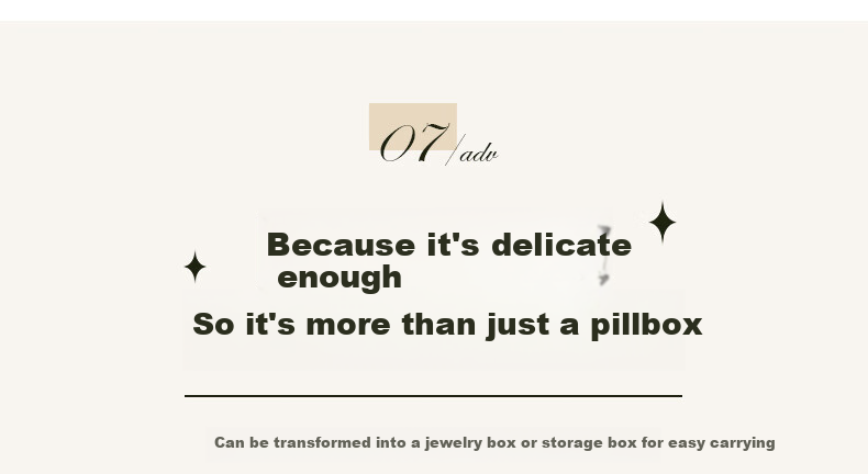 Baicaoyuan Portable Pill Organizer, Weekly Dosing Box, Seven-Day Travel Pill Dispenser, Personal Medicine Container, Sealed Moisture-Proof Large Capacity 12