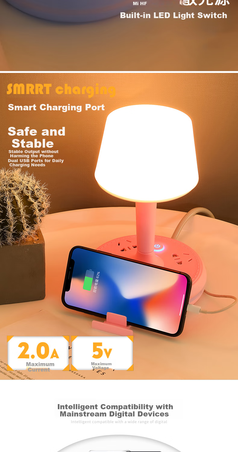 Jingqian Remote Control Bedside Lamp, Bedroom Reading Light, Small Night Light, Baby Feeding Eye Protection Lamp, Dormitory Study Socket Desk Lamp 12