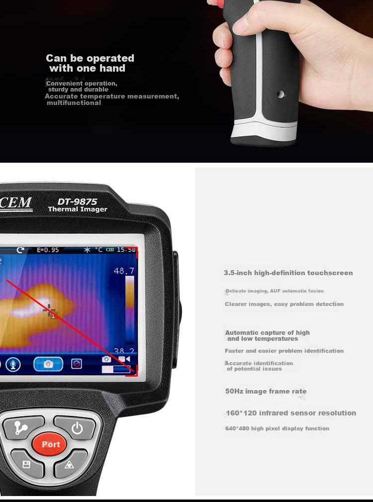 CEM DT-9875H Infrared Thermal Imager, High-End Industrial Grade, for Underfloor Heating And Electrical Leak Detection, Infrared Thermal Camera 3