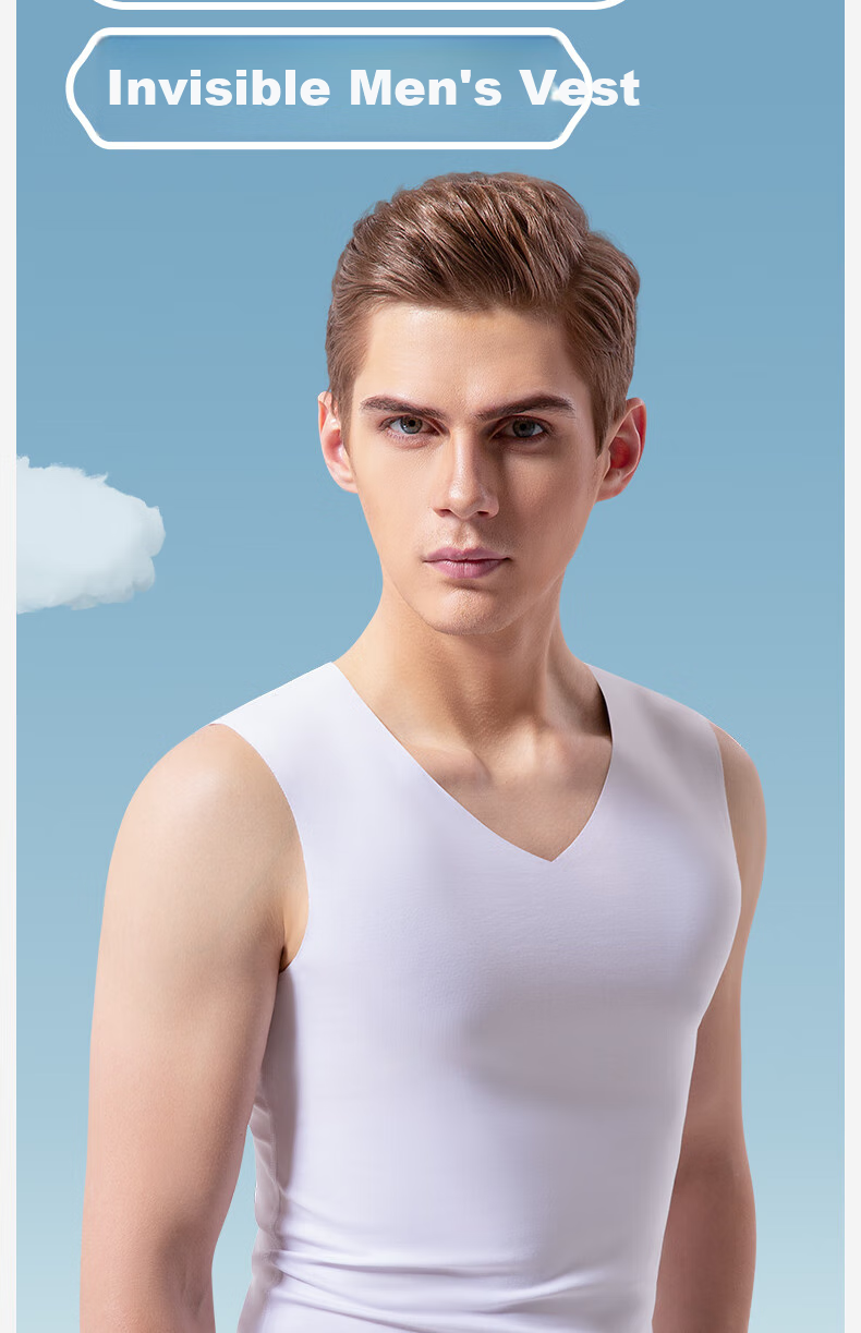 Jianyun Seamless Modal Tank Top for Men, Close-Fitting Athletic Undershirt, Thin Fitness Vest, Summer Undershirt Base Layer 1