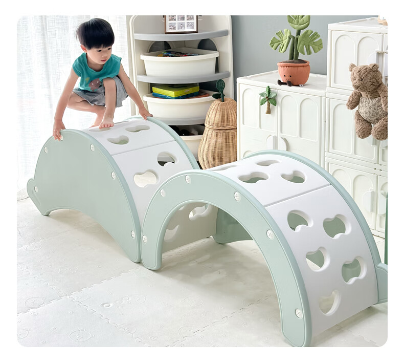 HOBBY TREE Children's Rocking Chair Multifunctional Table Baby Play and Study Desk Writing Table Climbing Frame Leisure Recliner with Cushion 29
