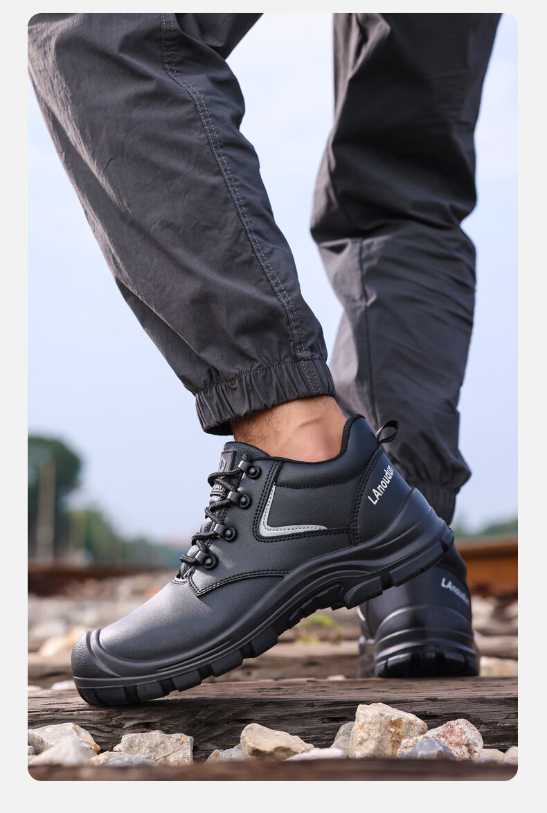 Blue Owl Shield Men's Insulated Waterproof Anti-Smash Toe Anti-Puncture Electrician Leather Safety Work Construction Shoes D301 Size 43 13
