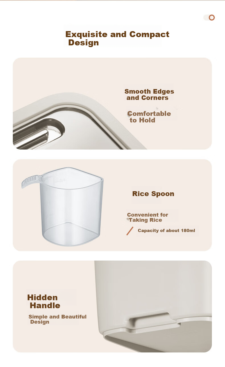 SUPOR Push-Lid Rice Container Food Storage Airtight Moisture-Proof Large Capacity Storage 20 Jin KG20AK10 9