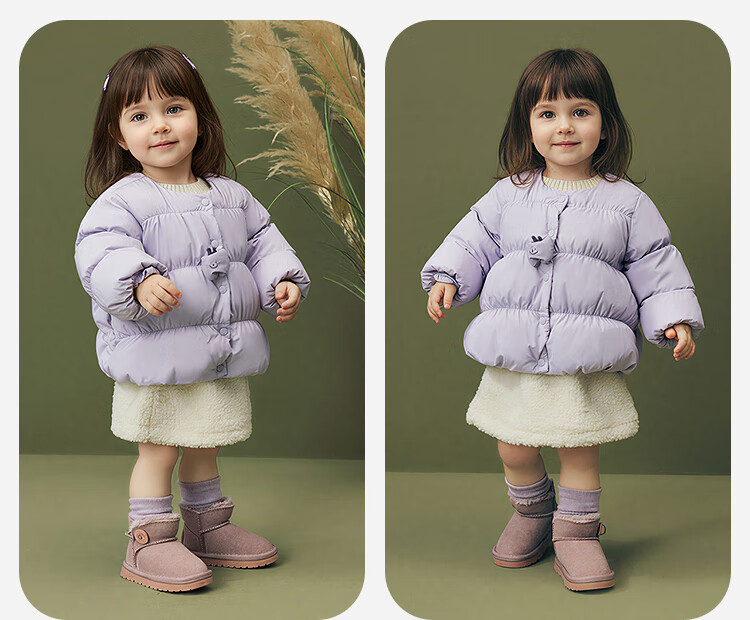 Minibala Girls Down Jacket Sweet Cute Style Baby Toddler Warm Coat 2025 Winter 6