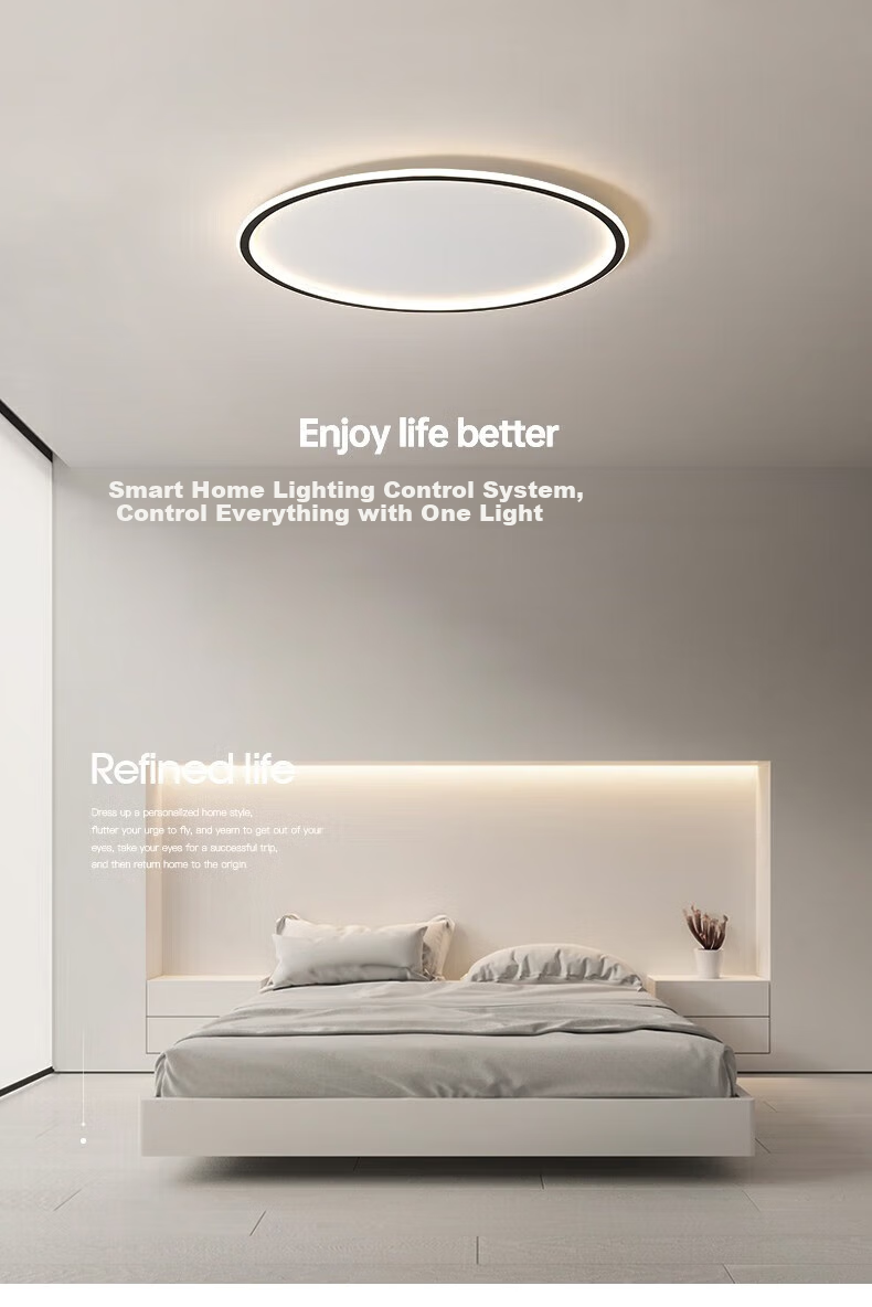 Dengling Minimalist Bedroom Ceiling Light, Full Spectrum Eye Protection, Anti-Blue Light, Ultra-Thin Round Nordic Simple Lighting Fixture 3