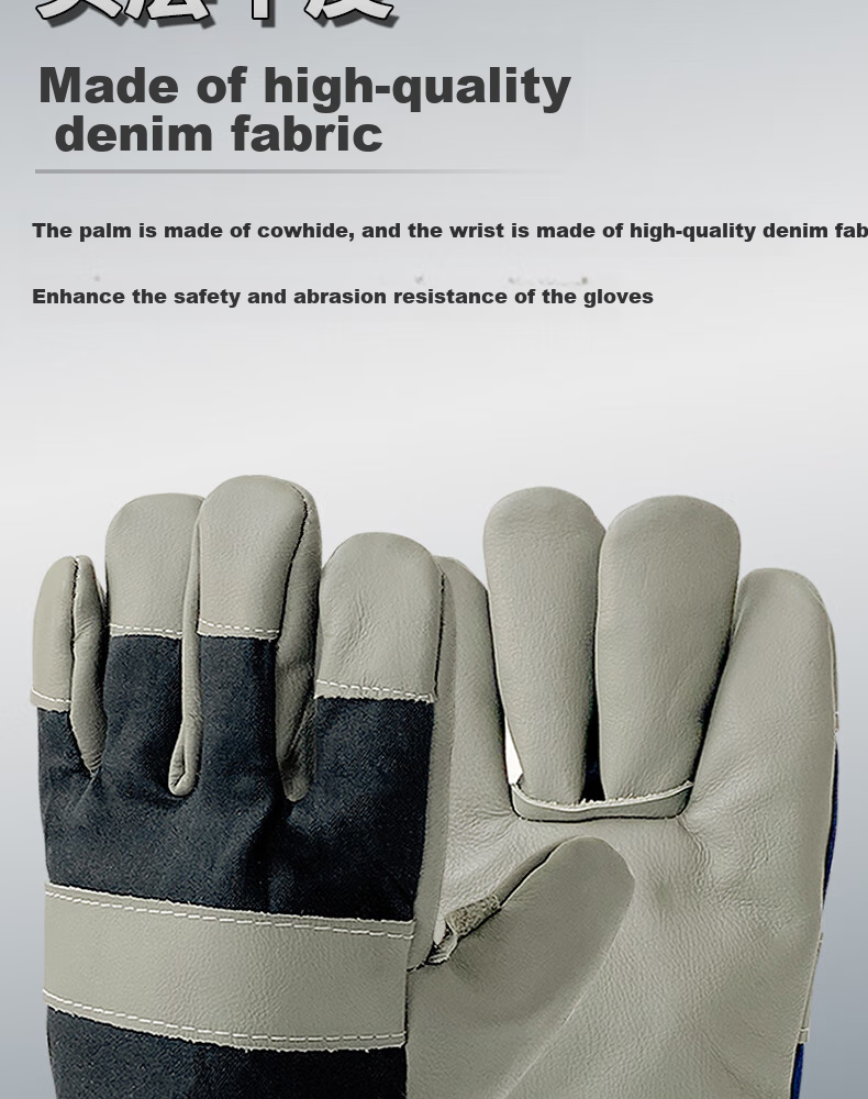 Shengfang Half Leather Welding Gloves, Heat-Resistant Insulated Welding Two-Layer Cowhide Leather Work Gloves for Construction Sites, 5 Pairs 8