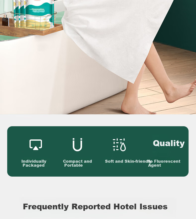 Etravel Disposable Bath Towels, Thickened Non-Compressed Towels for Travel, Individual Packaging Travel Set, Pack of 5 3
