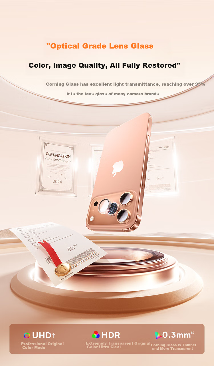 BASEUS [Corning AR Anti-Reflective] Lens Protector for IPhone 16 Pro Max/16 Pro, Camera Protection Film for Apple 16 Pro Max/16 Pro, Scratch-Resistant, Wear-Resistant, No Case Interference 8
