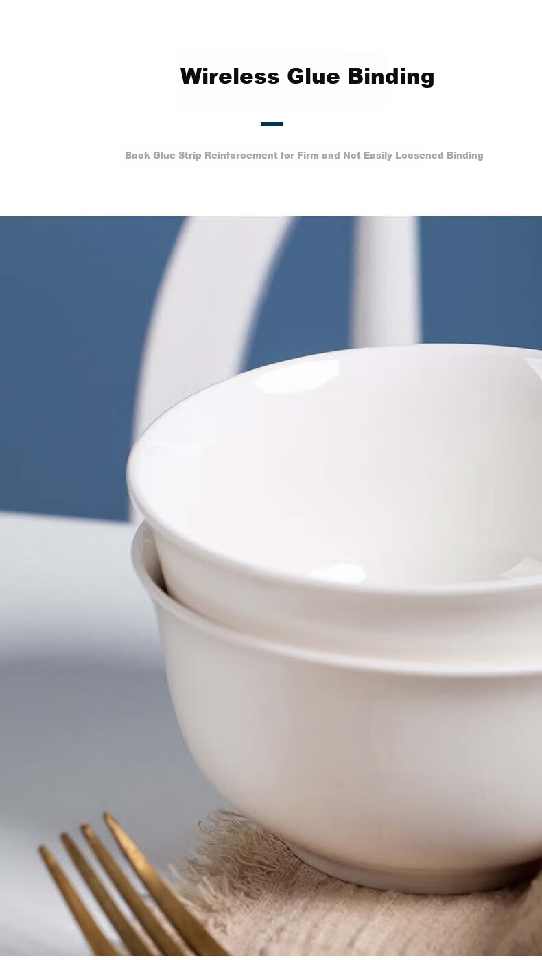 Haoya Underglaze Ceramic Tableware, Simple Style Rice Bowls And Soup Bowls, Household Pure White 5-Inch High-Foot Bowls, Set of 8 3