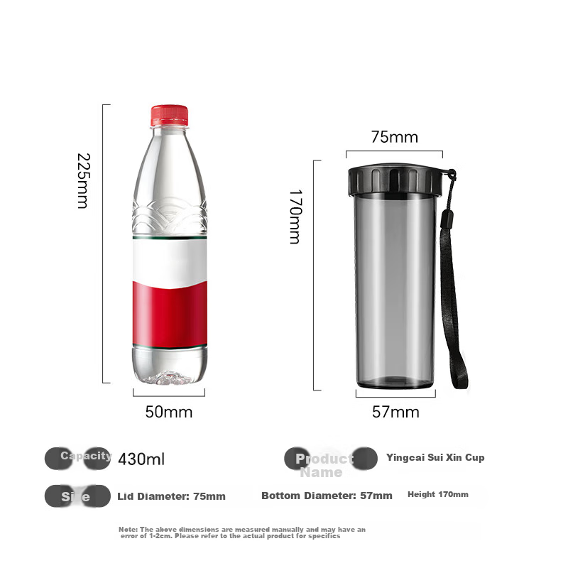 Tupperware Crystal Clear 430ml Plastic Cup for Men, Women, Students, Sports Water Bottle, Large Capacity Tea Mug, Mint Gree