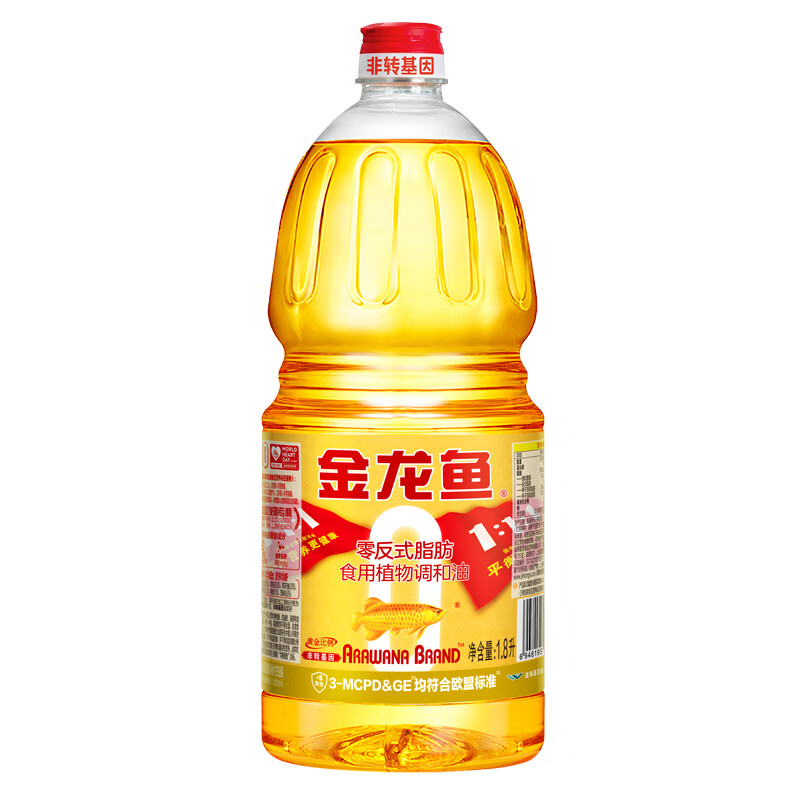 金龙鱼 食用油 非转基因 金装 黄金比例零反式脂肪食用植物调和油1.8L