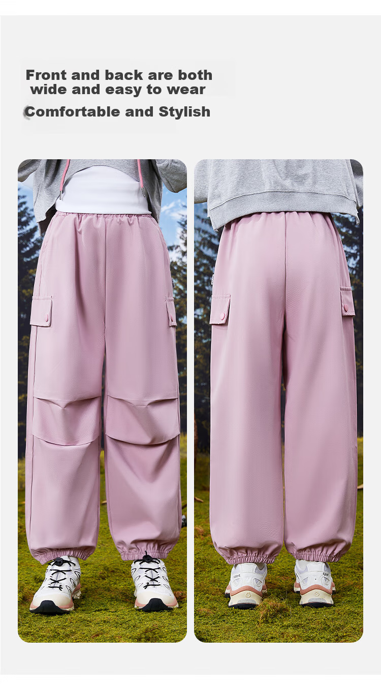 Disney Girls' Spring Cargo Pants, Children's Trousers, Girls' Sweatpants, Straight-Leg Stylish Joggers for Older Kids, Gray, Size 150 4