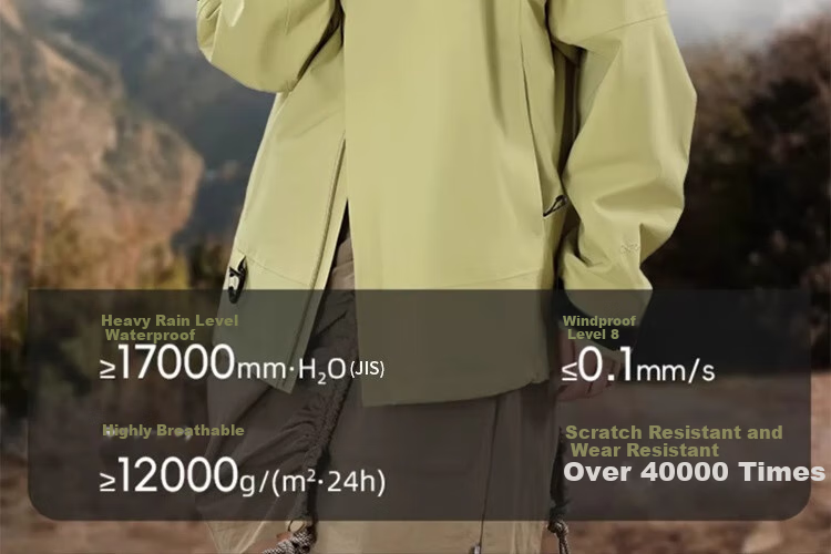 CAMEL Panda Outdoor Single-Layer Waterproof Jacket for Men And Women, Hard Shell Color Block Coat A34BA46169 Lime Green S 11