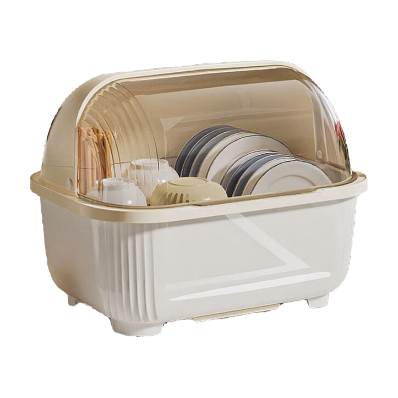 Bainianzhenghe Bowl And Chopstick Storage Box, Draining Bowl Rack, Dish Storage Shelf, Kitchen Bowl Cabinet with Lid, Large Bowl And Plate Storage Container