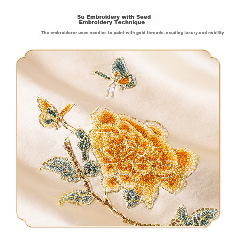 Hangsilu Silk Embroidery Scarf for Women with Carved Comb Set, Shawl, Birthday High-End Mid-Autumn Festival Gift for Mom 6