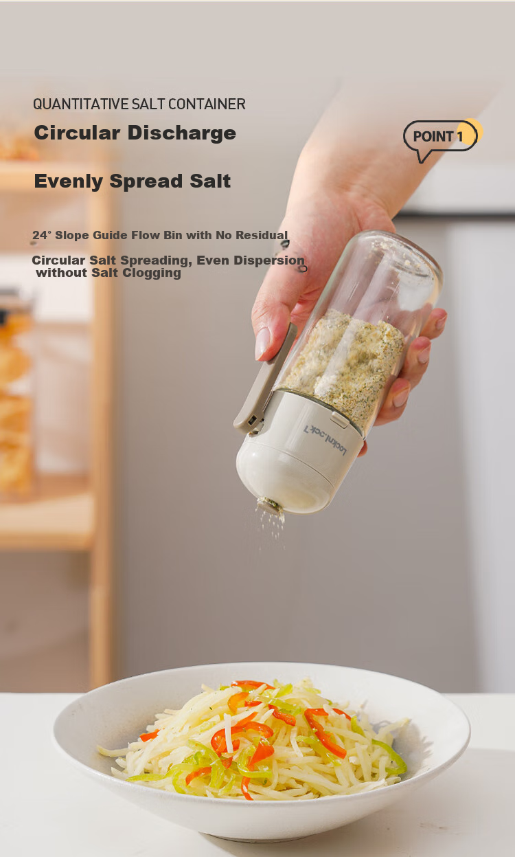 LOCK&LOCK Measured Salt Container, Kitchen Plastic Seasoning Bottle, Spice Jar, Condiment Box, Salt Shaker, Sealed Moisture-Proof, 180ML 3